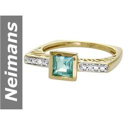 0.87 ct Apatite & Diamond Ring 14kt Gold