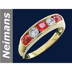 1.33 ct Songea Sapphire & White Sapphire Ring 14kt Gold