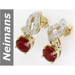 2.08 ct Ruby & Diamond Earrings 14kt Gold
