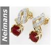 Image 1 : 2.08 ct Ruby & Diamond Earrings 14kt Gold