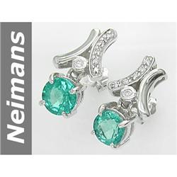 2.04 ct Apatite & Diamond Earrings 14kt Gold