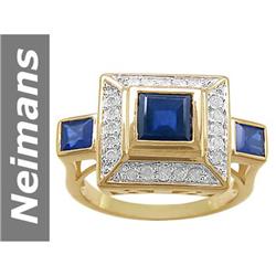 2.34 ct Blue Sapphire & Diamond Ring 14kt Gold
