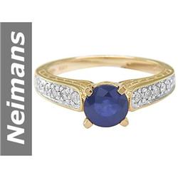 1.44 ct Sapphire & Diamond Ring 14kt Gold