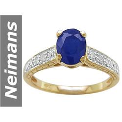 1.69 ct Sapphire & Diamond Ring 14kt Gold