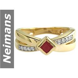 0.31 ct Ruby & Diamond Ring 14kt Gold