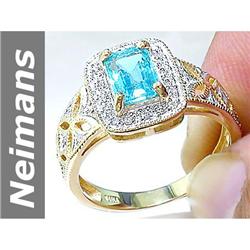 1.05 ct Apatite & Diamond Ring 14kt Gold