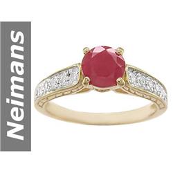 1.44 ct Ruby & Diamond Ring 14kt Gold