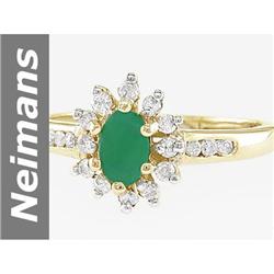 0.75 ct Emerald & Diamond Ring 14kt Gold