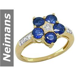 2.27 ct Sapphire & Diamond Ring 14kt Gold