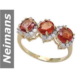 2.93 ct Songea Sapphire & Diamond Ring 14kt Gold