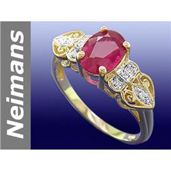 1.54 ct Ruby & Diamond Ring 14kt Gold