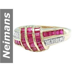 1.31 ct Ruby & Diamond Ring 14kt Gold