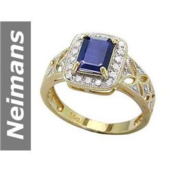 1.74 ct Sapphire & Diamond Ring 14kt Gold