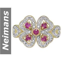 0.83 ct Ruby & Diamond Ring 14kt Gold