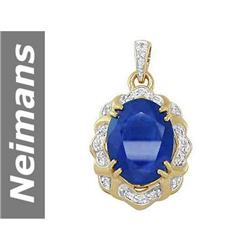 8.1 ct Sapphire & Diamond Pendant 14kt Gold