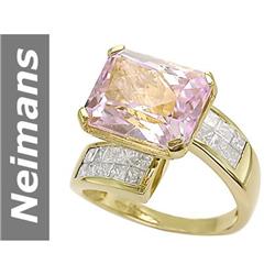 10.05 ct Pink Kunzite & Diamond Ring 14kt Gold