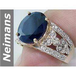 6.22 ct Sapphire & Diamond Ring 14kt Gold
