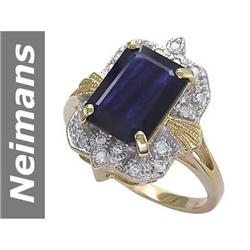 5.17 ct Sapphire & Diamond Ring 14kt Gold