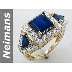 4.66 ct Blue Sapphire & Diamond Ring 14kt Gold