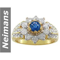 1.53 ct Sapphire & Diamond Ring 14kt Gold