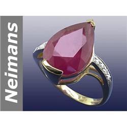 8.25 ct Ruby & Diamond Ring 14kt Gold