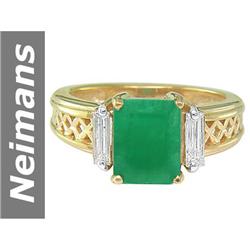 2.6 ct Emerald & Diamond Ring 14kt Gold