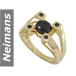 1.67 ct Black & White Diamond Gents Ring 14kt Gold