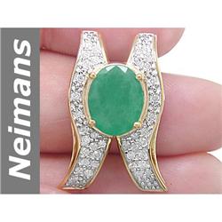 5.73 ct Emerald & Diamond Pendant 14kt Gold