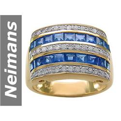 3.03 ct Sapphire & Diamond Ring 14kt Gold
