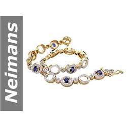 2.24 ct Sapphire & Diamond Bracelet 14kt Gold