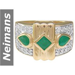 1.53 ct Emerald & Diamond Ring 14kt Gold