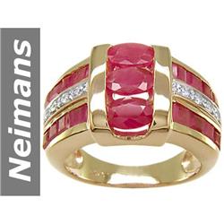 4.11 ct Ruby & Diamond Ring 14kt Gold