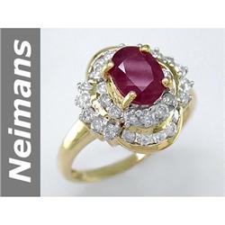 2.35 ct Ruby & Diamond Ring 14kt Gold