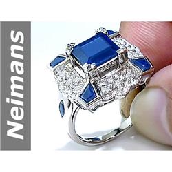 4.79 ct Blue Sapphire & Diamond Ring 14kt Gold