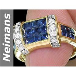 2.75 ct Blue Sapphire & Diamond Ring 14kt Gold