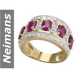 Quality 3.7 ct Ruby & Diamond Ring 14kt Gold NR