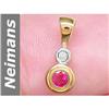 Image 1 : 0.11 ct Ruby & Diamond Pendant 14kt Gold