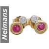 Image 1 : 0.27 ct Ruby & Diamond Earrings 14kt Gold