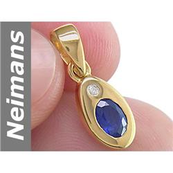0.61 ct Sapphire & Diamond Pendant 14kt Gold