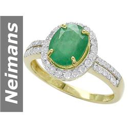 1.92 ct Emerald & Diamond Ring 14kt Gold