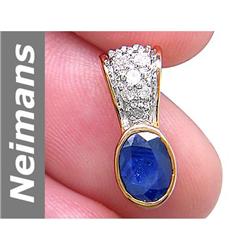 1.02 ct Sapphire & Diamond Pendant 14kt Gold