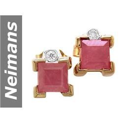 0.83 ct Ruby & Diamond Earrings 14kt Gold