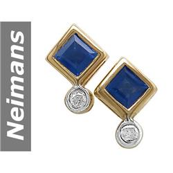 0.53 ct Sapphire & Diamond Earrings 14kt Gold