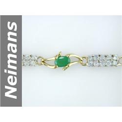 3.9 ct Emerald & Diamond Bracelet 14kt Gold