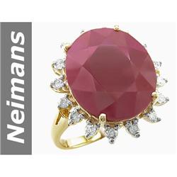 15.46 ct Ruby & Diamond Ring 14kt Gold