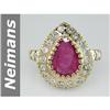 Image 1 : Incredible 3.1 ct Ruby & Diamond Ring 14kt Gold $1NR