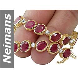 21.01 ct Ruby & Diamond Bracelet 14kt Gold