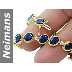 21.01 ct Sapphire & Diamond Bracelet 14kt Gold