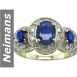 4.4 ct Blue Sapphire & Diamond Ring 14kt Gold