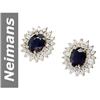 Image 1 : 6.8 ct Sapphire & Diamond Earrings 14kt Gold
